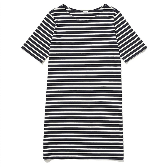 KULE Dresses & Skirts - Kule - Stripe Tee Dress Navy/Cream Size Small